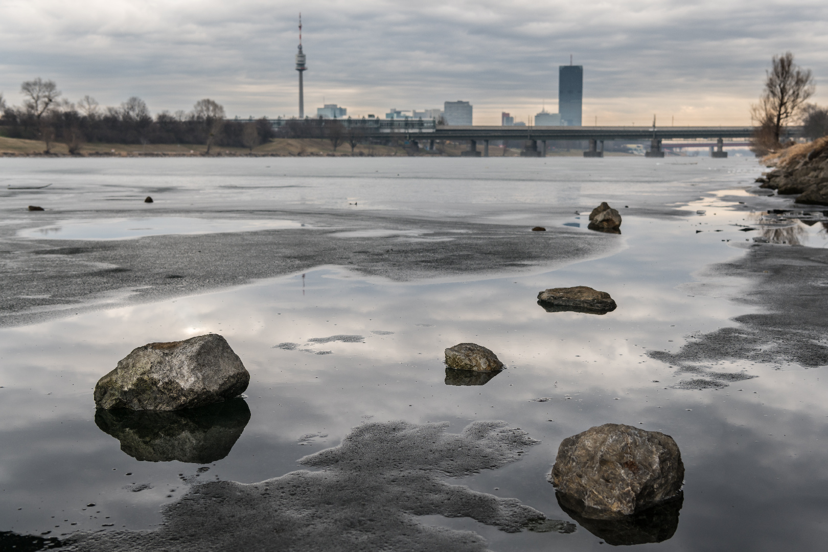 A freezing river