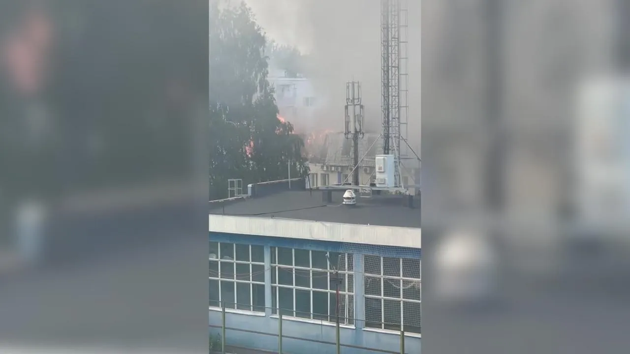 Появилось видео мощного пожара в Казани